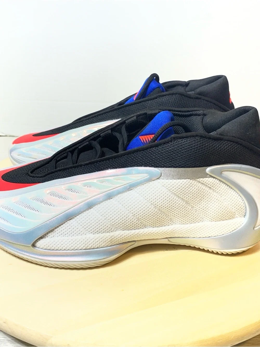 Adidas AE 1 Low Anthony Edwards White Scarlet Blue Basketball Shoes Men's Size 6